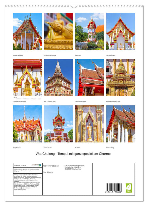 Wat Chalong - Tempel mit ganz speziellem Charme (CALVENDO Premium Wandkalender 2025)