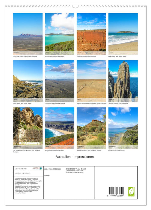 Australien - Impressionen (CALVENDO Premium Wandkalender 2025)