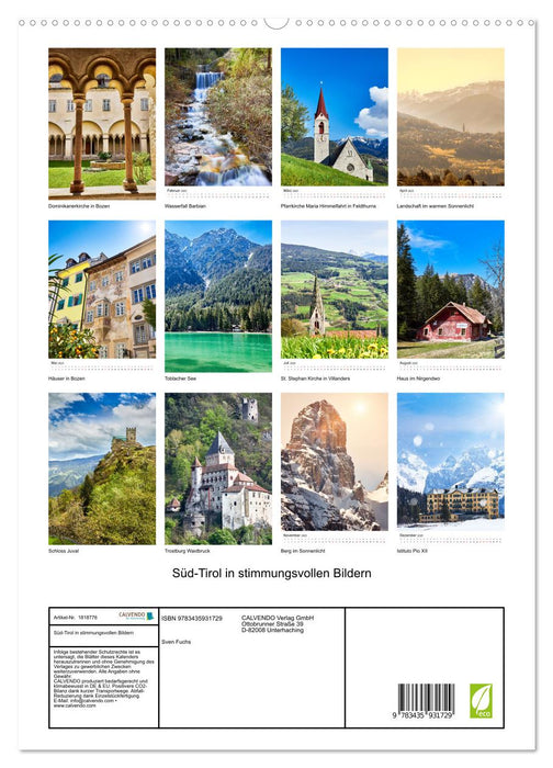 Süd-Tirol in stimmungsvollen Bildern (CALVENDO Wandkalender 2025)