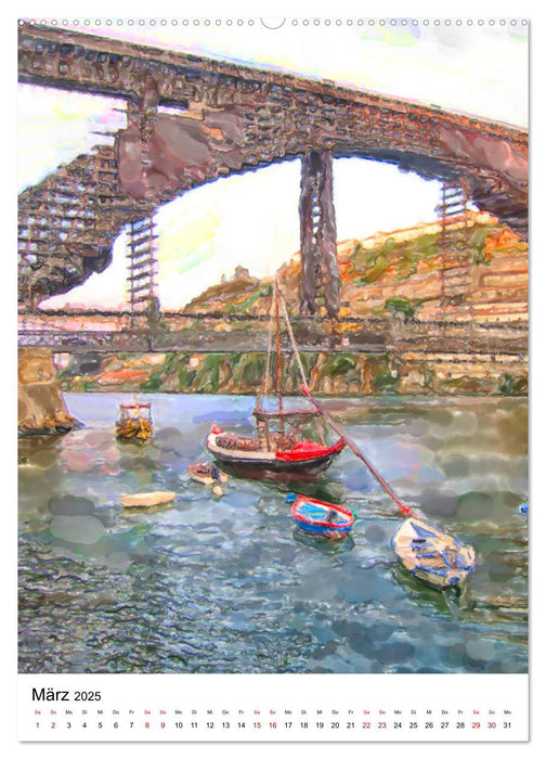 Porto - Stadtansichten in Aquarell (CALVENDO Premium Wandkalender 2025)