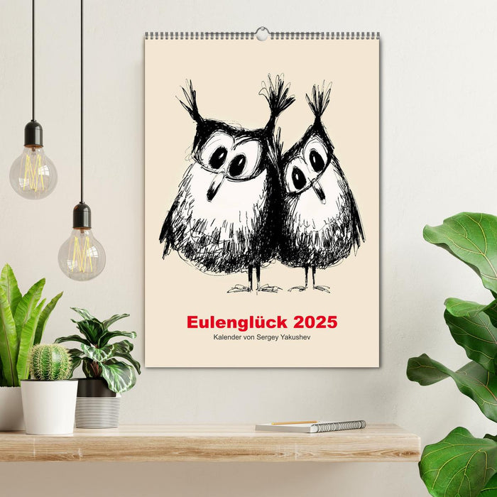 Eulenglück 2025 (CALVENDO Wandkalender 2025)