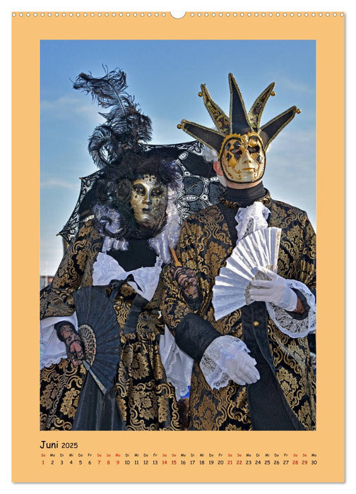 Karneval Maskenzeit in Venedig (CALVENDO Premium Wandkalender 2025)