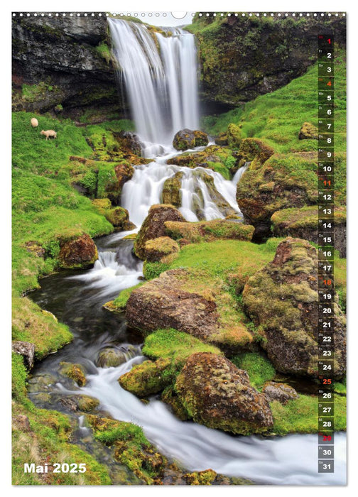 Wasserfälle auf Island (CALVENDO Wandkalender 2025)