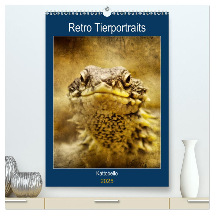 Retro Tierportraits (CALVENDO Premium Wandkalender 2025)