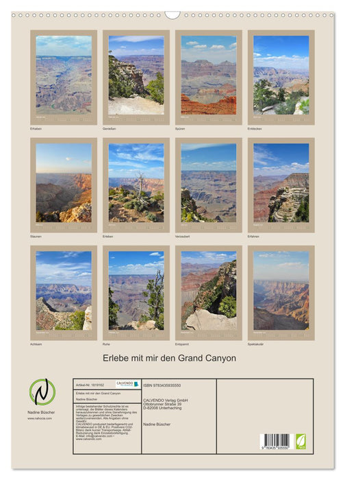 Erlebe mit mir den Grand Canyon (CALVENDO Wandkalender 2025)