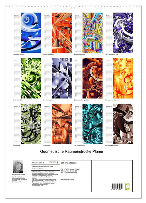 Geometrische Raumeindrücke Planer (CALVENDO Wandkalender 2025)