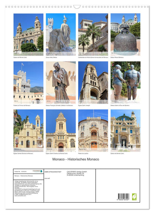 Monaco - Historisches Monaco (CALVENDO Wandkalender 2025)