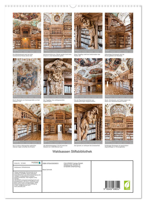 Waldsassen Stiftsbibliothek (CALVENDO Premium Wandkalender 2025)