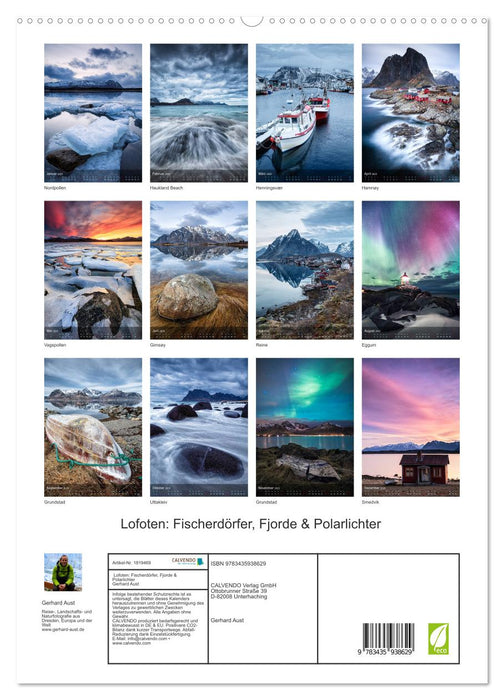 Lofoten: Fischerdörfer, Fjorde & Polarlichter (CALVENDO Premium Wandkalender 2025)