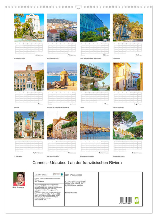 Cannes - Urlaubsort an der französischen Riviera (CALVENDO Wandkalender 2025)