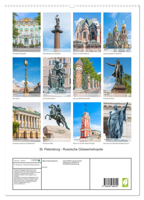 St. Petersburg - Russische Ostseemetropole (CALVENDO Premium Wandkalender 2025)