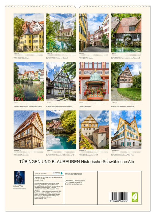 TÜBINGEN UND BLAUBEUREN Historische Schwäbische Alb (CALVENDO Premium Wandkalender 2025)