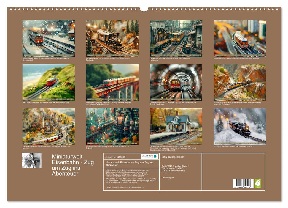 Miniaturwelt Eisenbahn - Zug um Zug ins Abenteuer (CALVENDO Wandkalender 2025)