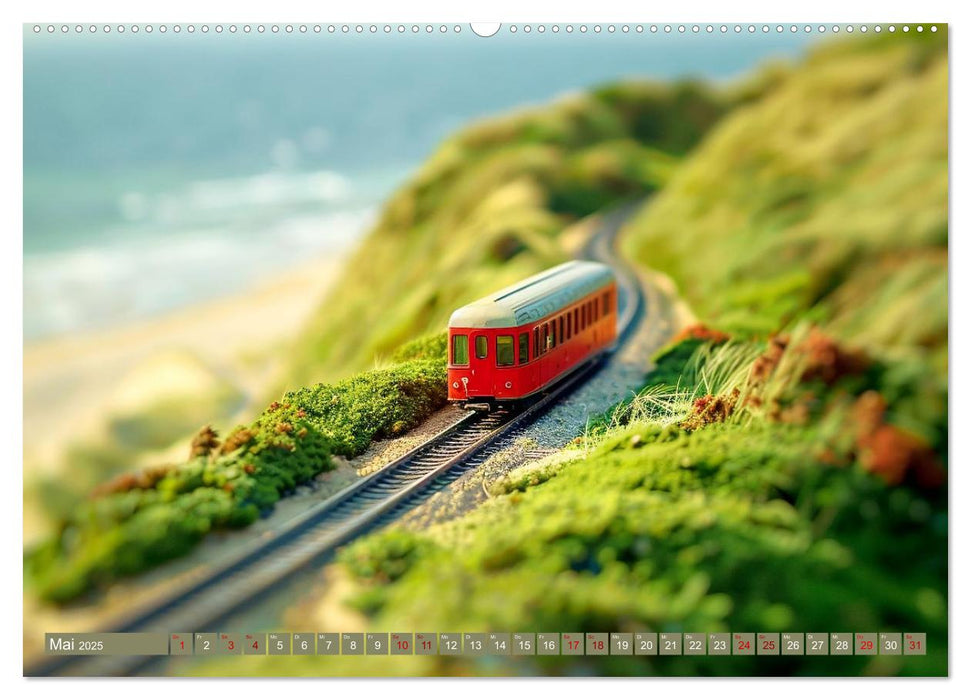 Miniaturwelt Eisenbahn - Zug um Zug ins Abenteuer (CALVENDO Premium Wandkalender 2025)