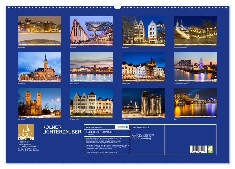 KÖLNER LICHTERZAUBER (CALVENDO Wandkalender 2025)