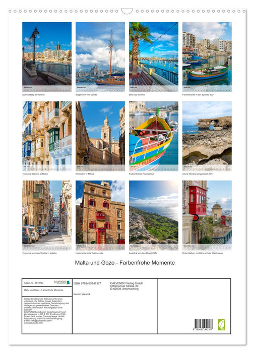 Malta und Gozo - Farbenfrohe Momente (CALVENDO Wandkalender 2025)