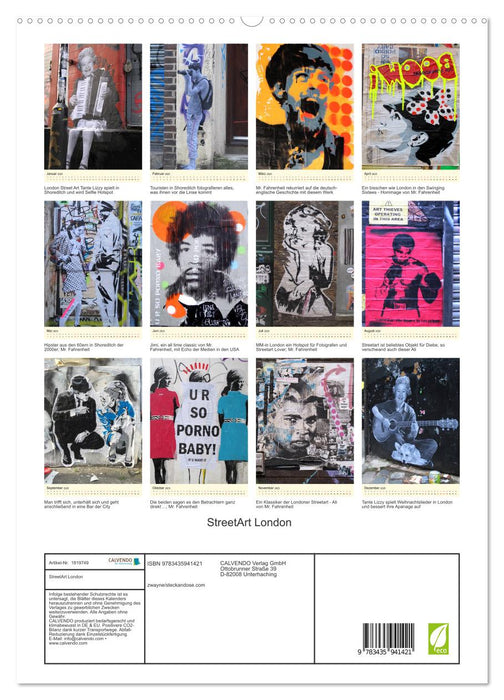 StreetArt London (CALVENDO Premium Wandkalender 2025)