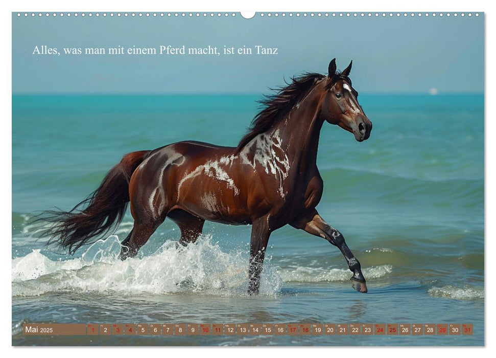 Pferde vervollständigen dein Leben (CALVENDO Premium Wandkalender 2025)