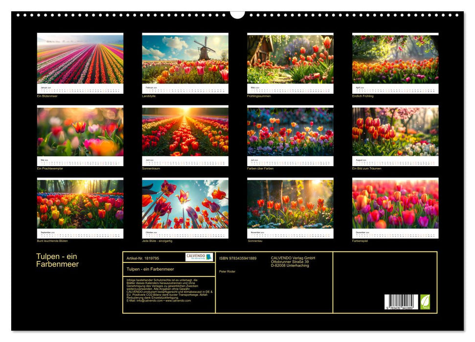 Tulpen - ein Farbenmeer (CALVENDO Wandkalender 2025)