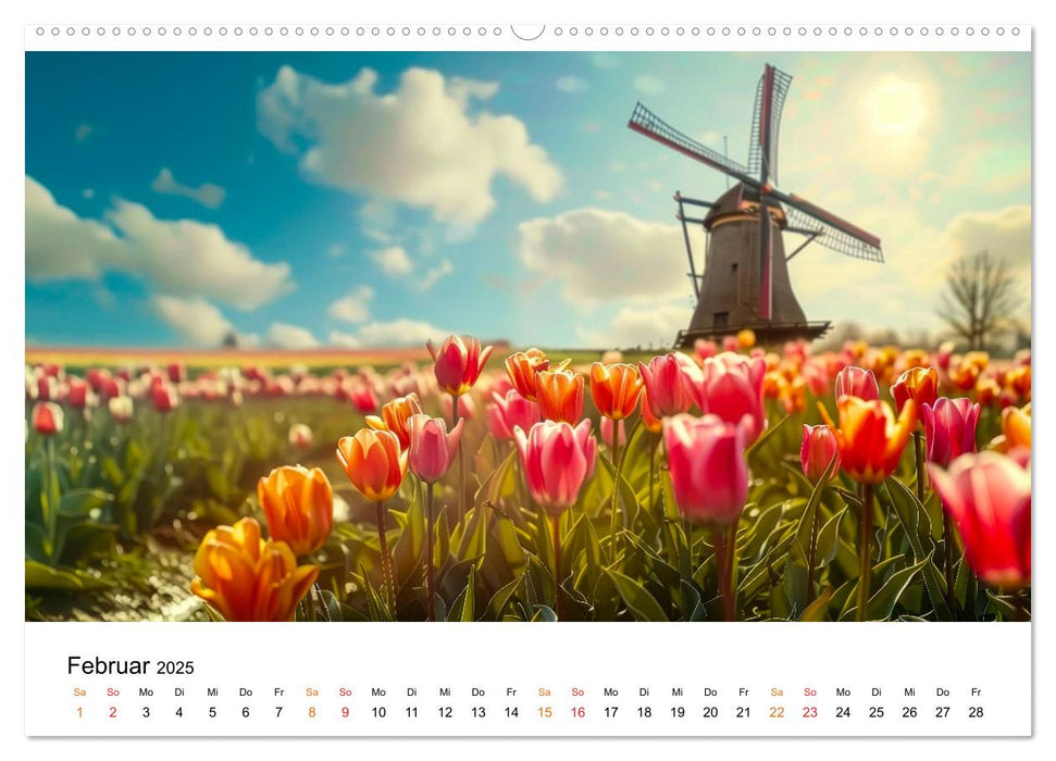 Tulpen - ein Farbenmeer (CALVENDO Wandkalender 2025)