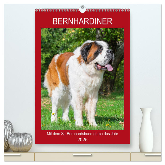 Bernhardiner - Mit dem St. Bernhardshund durch das Jahr (CALVENDO Premium Wandkalender 2025)