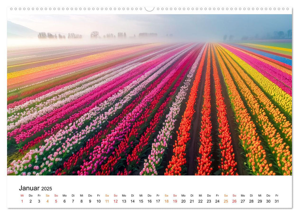 Tulpen - ein Farbenmeer (CALVENDO Premium Wandkalender 2025)