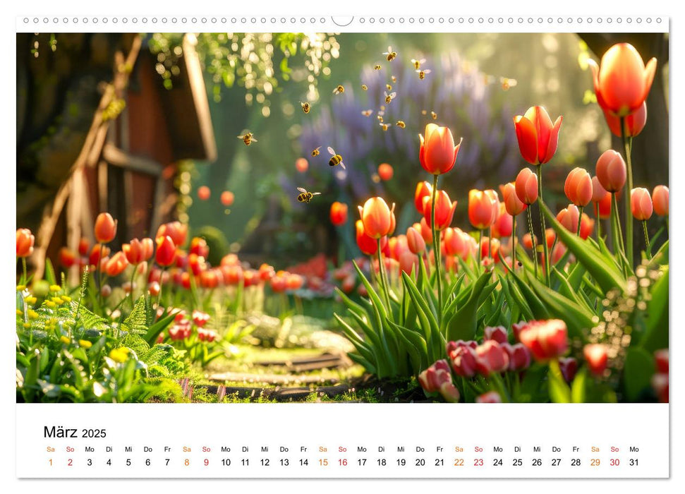 Tulpen - ein Farbenmeer (CALVENDO Premium Wandkalender 2025)