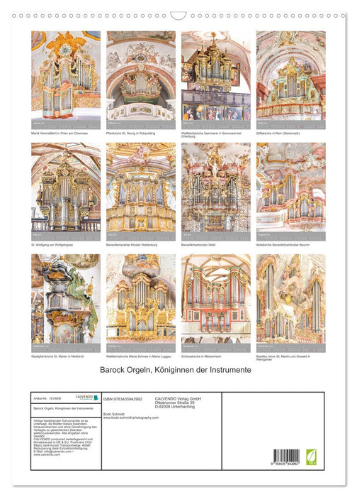 Barock Orgeln, Königinnen der Instrumente (CALVENDO Wandkalender 2025)