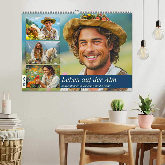 Leben auf der Alm. Junge Männer im Einklang mit der Natur (CALVENDO Wandkalender 2025)