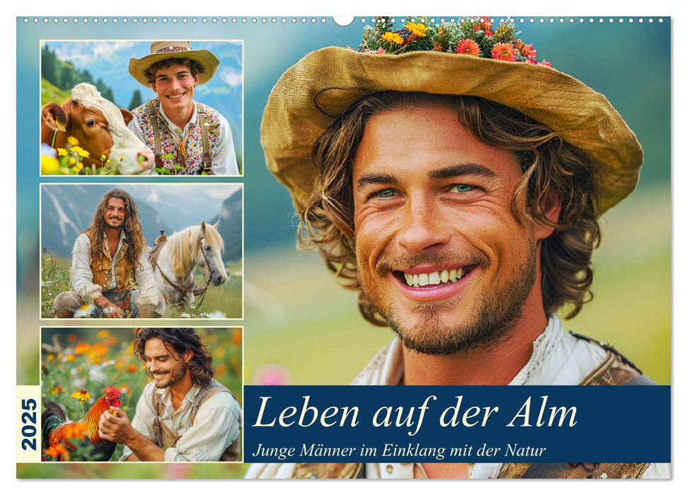 Leben auf der Alm. Junge Männer im Einklang mit der Natur (CALVENDO Wandkalender 2025)