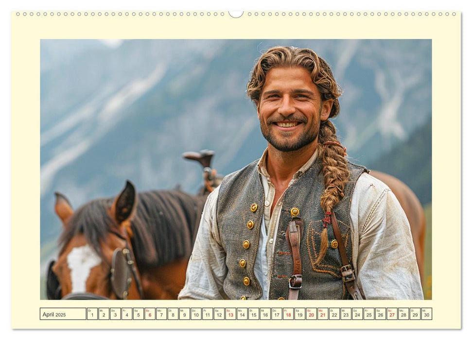 Leben auf der Alm. Junge Männer im Einklang mit der Natur (CALVENDO Wandkalender 2025)