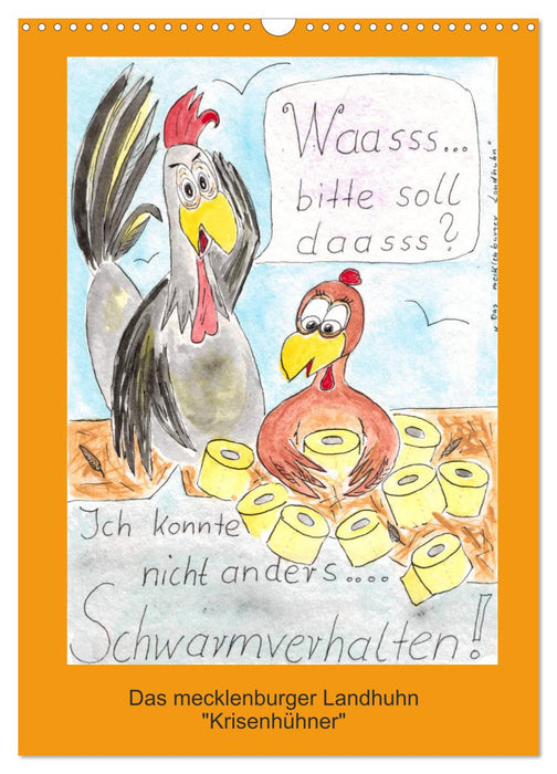 Das mecklenburger Landhuhn "Krisenhühner" (CALVENDO Wandkalender 2025)