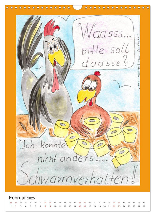 Das mecklenburger Landhuhn "Krisenhühner" (CALVENDO Wandkalender 2025)