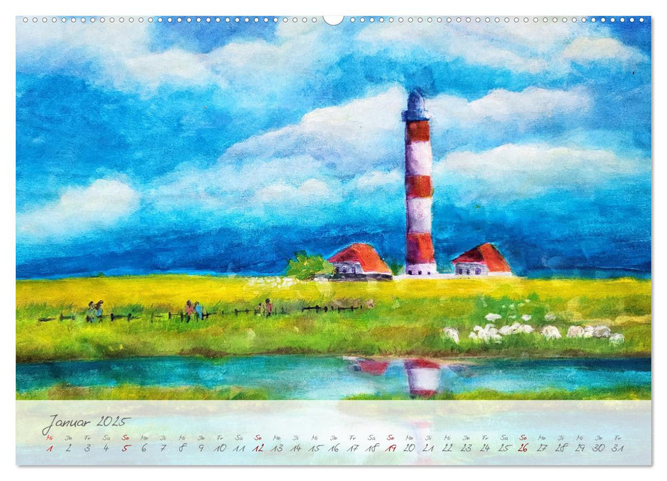 Gemalter Küstenzauber - Mit Pinsel und Farbe entlang der deutschen Küste (CALVENDO Premium Wandkalender 2025)