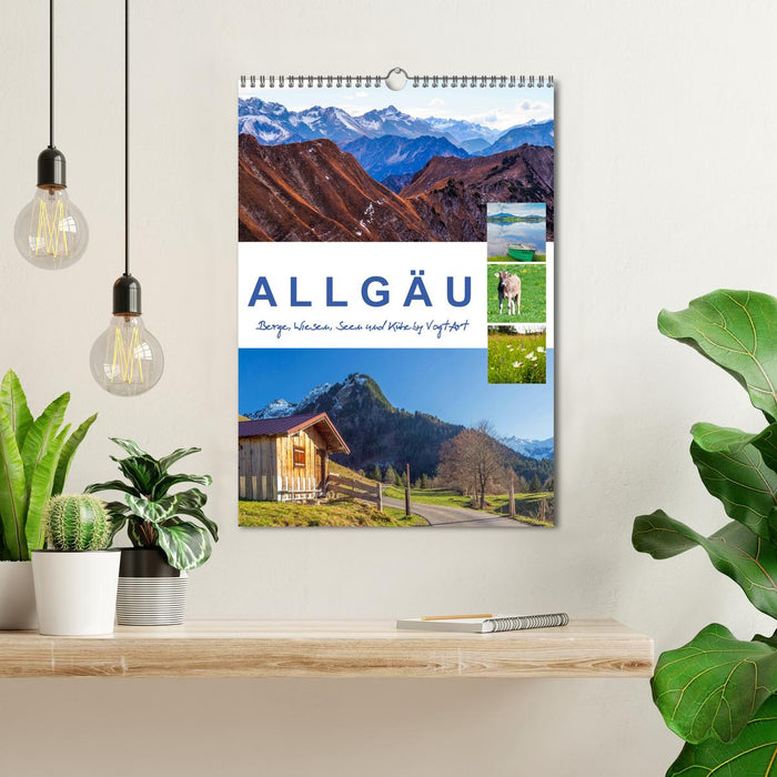 Allgäu, Berge, Wiesen, Seen und Kühe. (CALVENDO Wandkalender 2025)