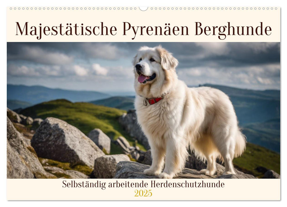 Majestätische Pyrenäen Berghunde (CALVENDO Wandkalender 2025)