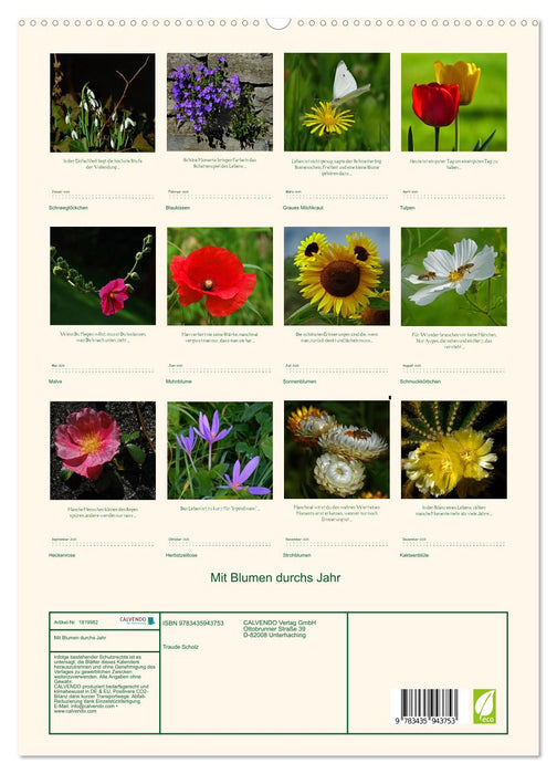 Mit Blumen durchs Jahr (CALVENDO Premium Wandkalender 2025)