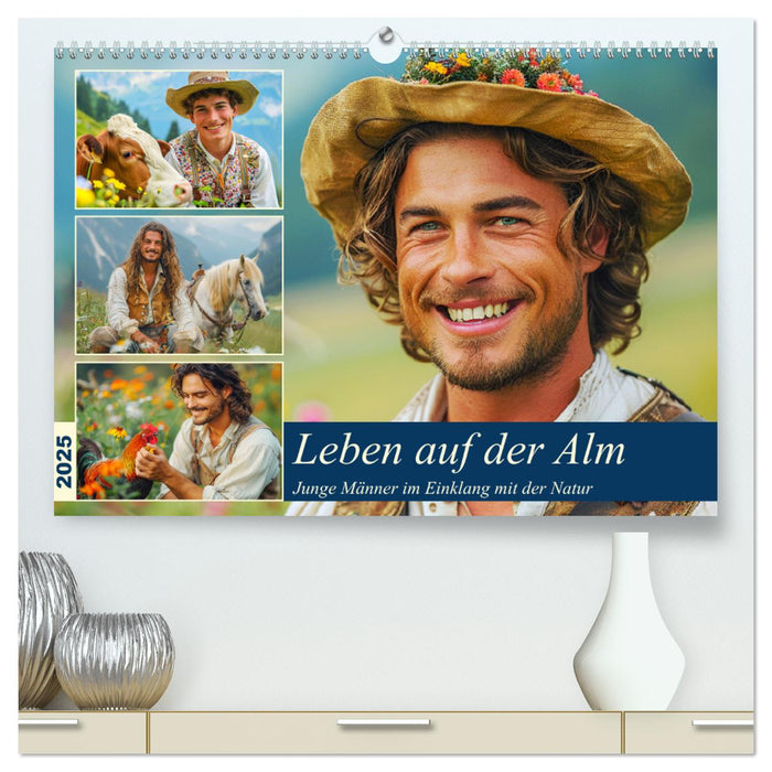 Leben auf der Alm. Junge Männer im Einklang mit der Natur (CALVENDO Premium Wandkalender 2025)