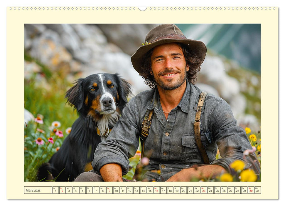 Leben auf der Alm. Junge Männer im Einklang mit der Natur (CALVENDO Premium Wandkalender 2025)