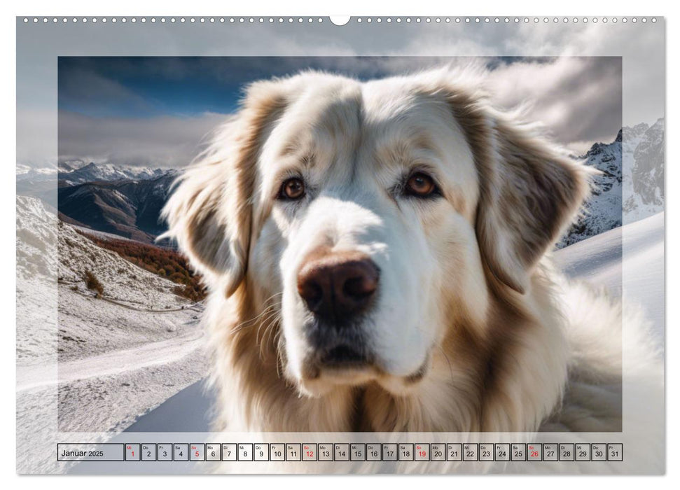 Majestätische Pyrenäen Berghunde (CALVENDO Premium Wandkalender 2025)