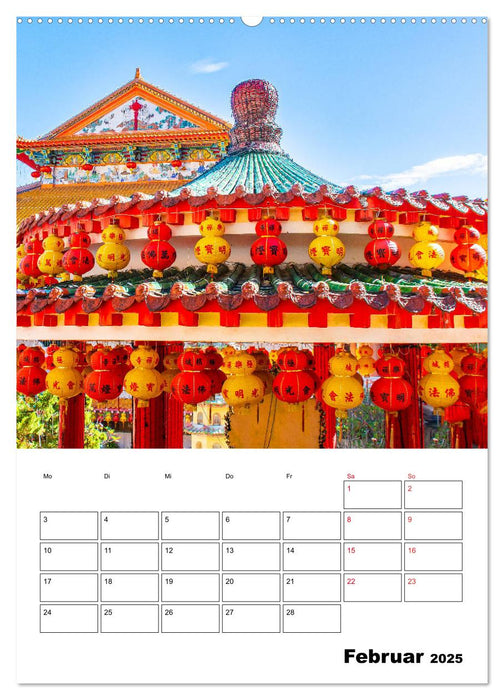 Kek-Lok Tempel geschmückt zum chinesischen Neujahrsfest (CALVENDO Wandkalender 2025)