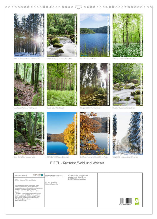 EIFEL - Kraftorte Wald und Wasser (CALVENDO Wandkalender 2025)