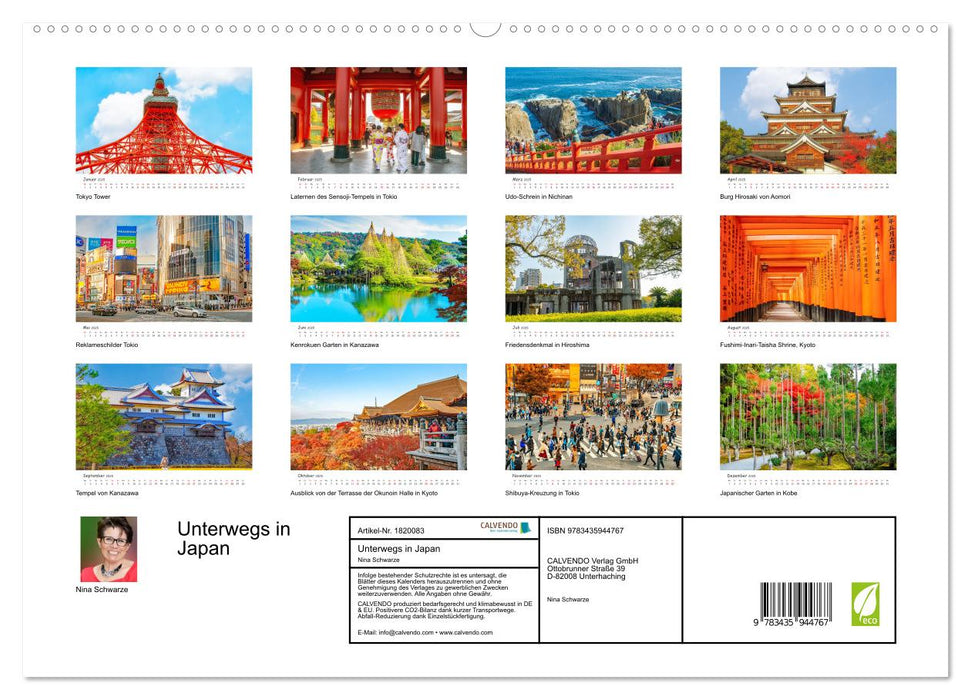 Unterwegs in Japan (CALVENDO Premium Wandkalender 2025)