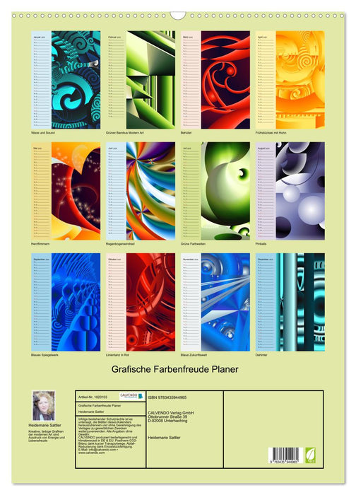 Grafische Farbenfreude Planer (CALVENDO Wandkalender 2025)