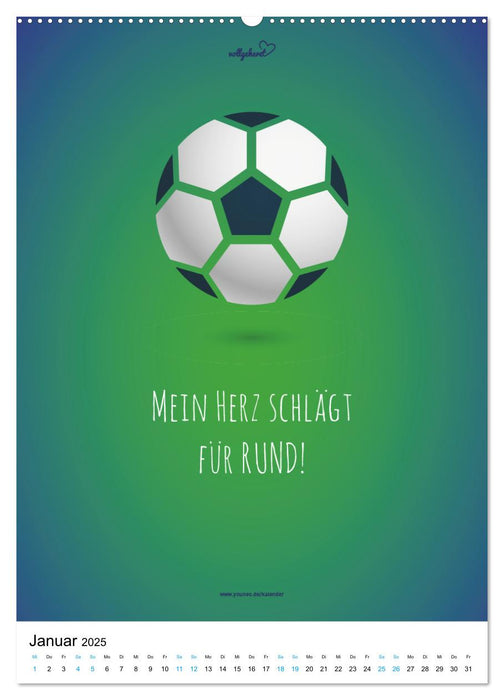 vollgeherzt: Der lustige Zitate-Wandkalender für Fußballfans und Sportbegeisterte! (CALVENDO Wandkalender 2025)