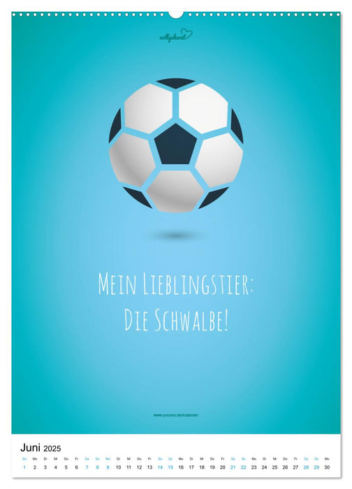 vollgeherzt: Der lustige Zitate-Wandkalender für Fußballfans und Sportbegeisterte! (CALVENDO Wandkalender 2025)