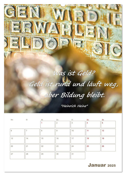Düsseldorfer Ansichten mit Zitaten von Heinrich Heine - Planerfunktion (CALVENDO Wandkalender 2025)