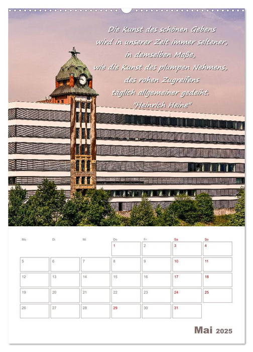 Düsseldorfer Ansichten mit Zitaten von Heinrich Heine - Planerfunktion (CALVENDO Wandkalender 2025)