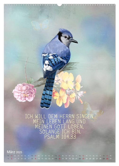 Bibelworte für Vogelfreunde (CALVENDO Premium Wandkalender 2025)