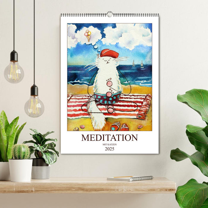 Meditation mit Katzen (CALVENDO Wandkalender 2025)